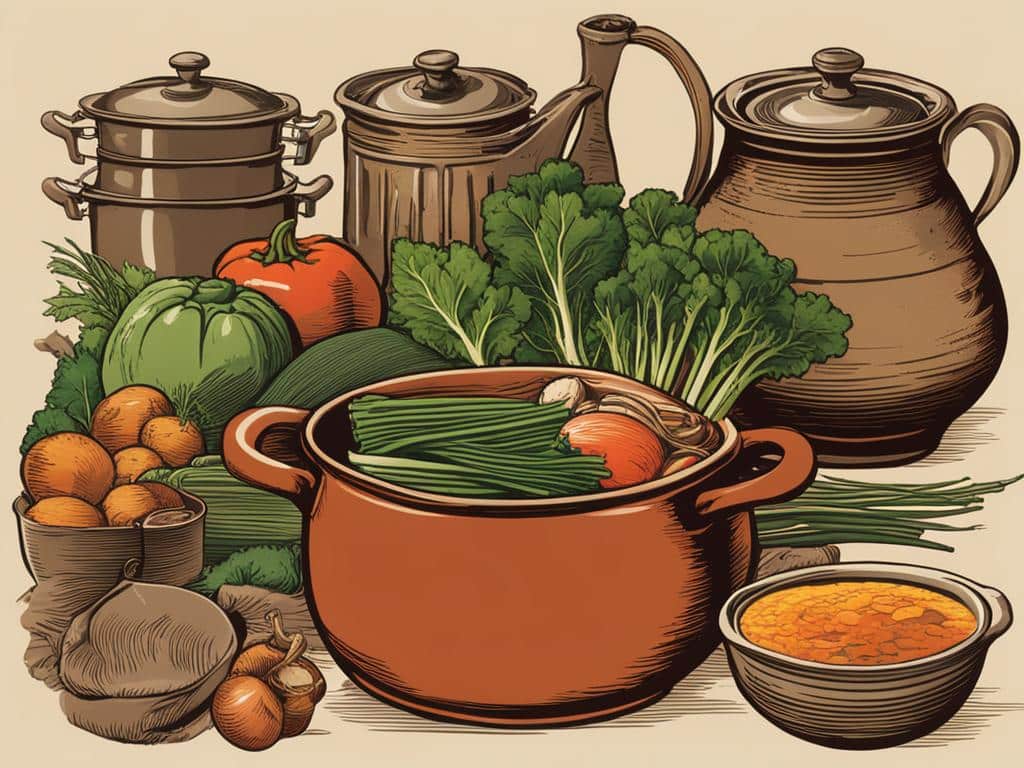kulinarische Praktiken und Gemüsebrühe