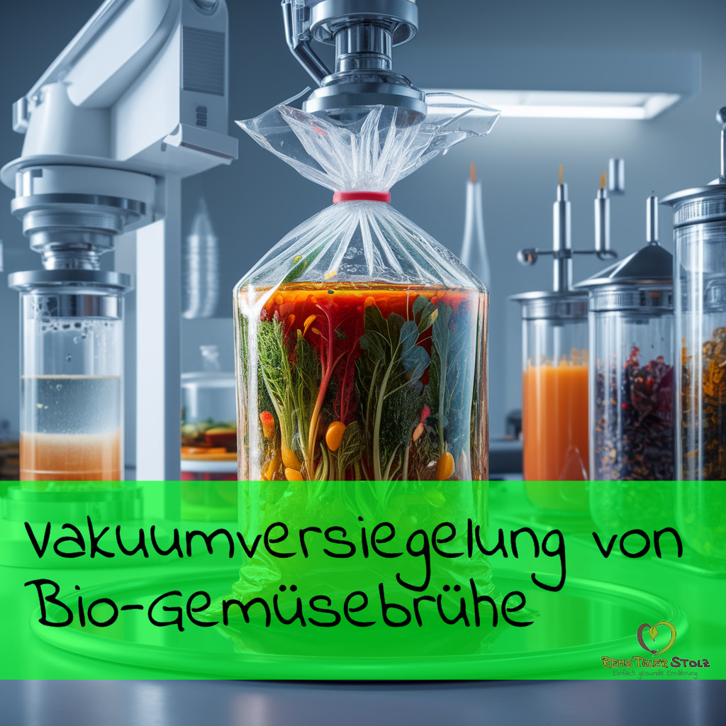 Vakuumversiegelung von Bio-Gemüsebrühe