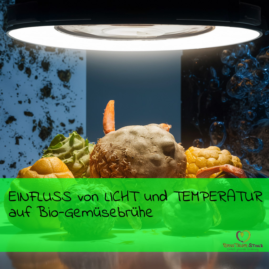 Einfluss von Licht und Temperatur auf Bio-Gemüsebrühe