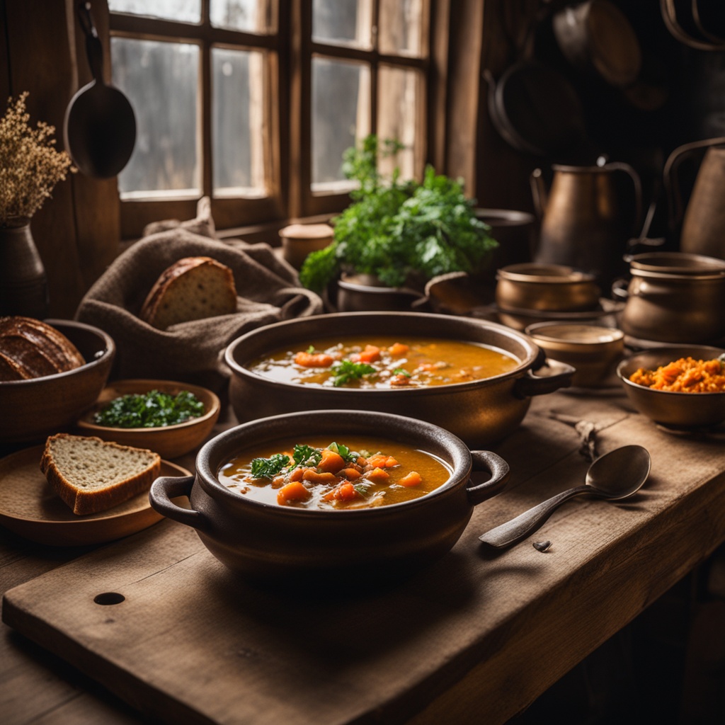 Traditionelle Gerichte mit Gemüsebrühe