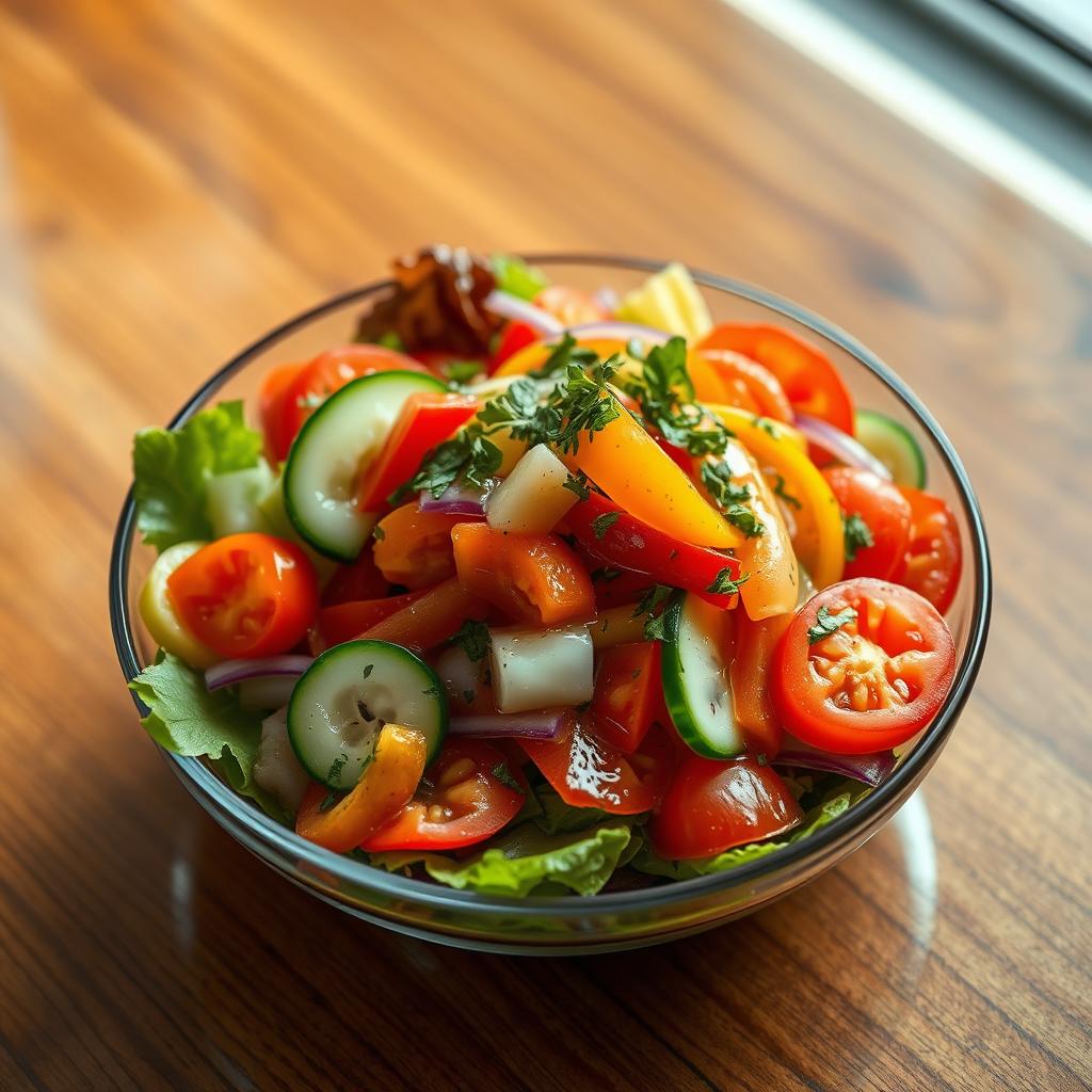 Rohkost-Salat mit Brühe-Dressing