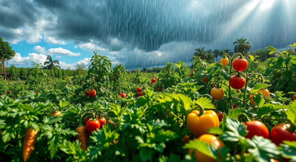 Einfluss von Wetterbedingungen auf Gemüse