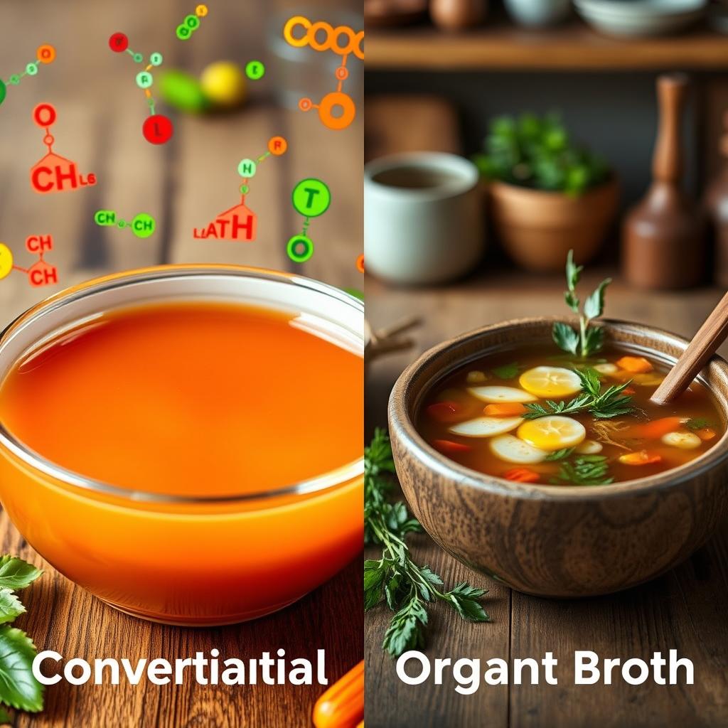 Vergleich von Bio-Brühen vs. konventionelle Brühen